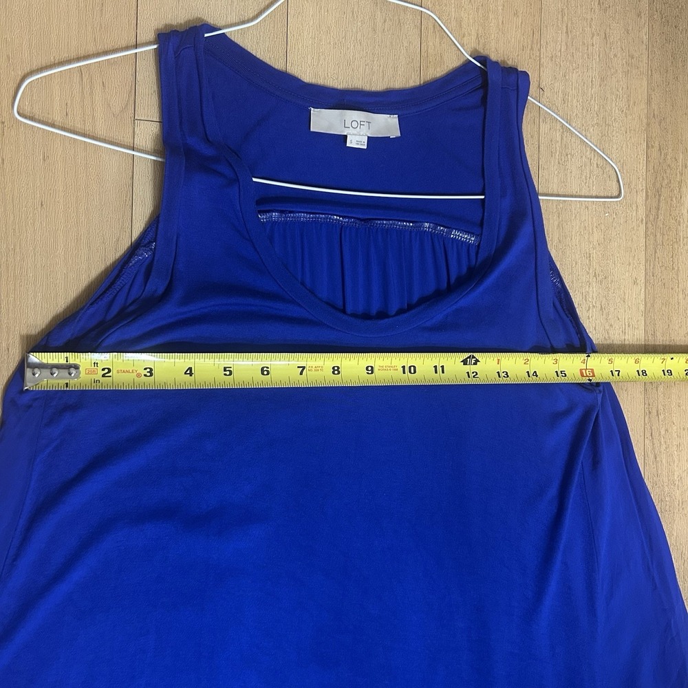 💙 Ann Taylor LOFT STUNNING ELECTRIC BLUE SWING TANK MINI DRESS 💙 Sz S - Picture 8 of 10